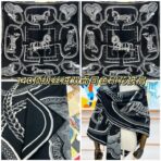 140厘米丝绒高级黑方巾 双面同色 - 图片 2