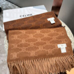 P2060年CELINE凯旋门散林老花羊绒围巾 - 图片 2