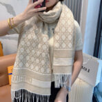 【DIOR 迪奥】 （金丝）今年又上新新款藤格纹100%山羊绒围巾啦