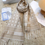 【DIOR 迪奥】 （金丝）今年又上新新款藤格纹100%山羊绒围巾啦 - 图片 3