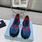 2024秋冬厚底乐福鞋新品蓝红配色