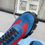 2024秋冬厚底乐福鞋新品蓝红配色 - 图片 3