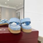 2025G家新款凉鞋蓝色 - 图片 4