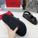 Valentino Garavani VLogo Signature 双带厚底凉鞋 黑色 - 图片 2