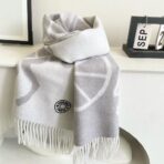 2025爱马仕男女款围巾 白色款 - 图片 3