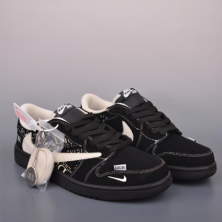 AJ1低帮 Air Jordan 1 Low 解构鞋带 三方联名倒钩黑色1_00001_ AJ1低帮 Air Jordan 1 Low 解构鞋带 三方联名倒钩黑色 - 图片 1