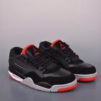 AJ4低帮 复刻麂皮黑红色