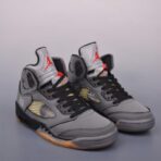 AJ六代OFF-WHITE x Jordan Air Jordan 5 Retro SP 黑蝉翼 高帮复古篮球鞋