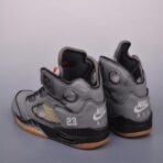 AJ六代OFF-WHITE x Jordan Air Jordan 5 Retro SP 黑蝉翼 高帮复古篮球鞋 - 图片 2