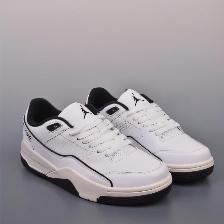 Air Jordan Flight Court 乔丹低帮复古篮球鞋 白黑配色1_00001_ Air Jordan Flight Court 乔丹低帮复古篮球鞋 白黑配色 - 图片 1