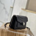 BVLGARI 宝格丽 Serpenti Forever 系列黑色小牛皮蛇头斜挎包 - 图片 2