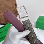 Bottega Veneta Intrecciato 双面编织皮革针扣腰带 - 图片 3