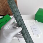 Bottega Veneta Intrecciato 双面编织皮革针扣腰带  绿色 - 图片 4