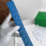 Bottega Veneta Intrecciato 双面编织皮革针扣腰带  蓝色 - 图片 4