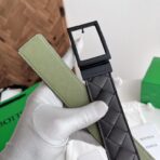 Bottega Veneta Intrecciato 双面编织皮革针扣腰带  黑色 - Imagem 3