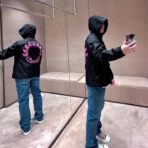 Burberry 23ss 橡树叶印花连帽风衣外套