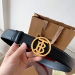 Burberry 皮革双面 TB 专属标识腰带 （亮金扣） - 图片 2
