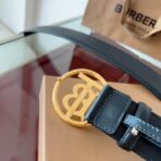 Burberry 皮革双面 TB 专属标识腰带 （亮金扣） - 图片 3