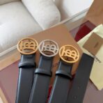 Burberry 皮革双面 TB 专属标识腰带 （亮金扣） - 图片 4
