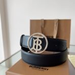 Burberry 皮革双面 TB 专属标识腰带 （银扣）