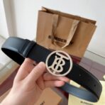 Burberry 皮革双面 TB 专属标识腰带 （银扣） - 图片 2