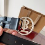 Burberry 皮革双面 TB 专属标识腰带 （银扣） - 图片 3