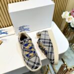 Burberry BOX 系列格纹低帮运动鞋（格纹配蓝色装饰款） - 图片 3