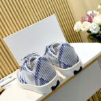 Burberry BOX 系列蓝白格纹低帮休闲运动鞋 - Imagem 4