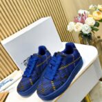 Burberry BOX 系列蓝金格纹低帮休闲运动鞋 - 图片 2