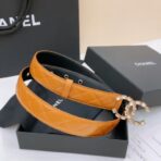 CHANEL（香奈儿）双 C 星星水钻装饰皮革腰带 - 图片 4