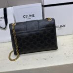 Celine Triomphe Canvas Chain Shoulder Bag 老花金链单肩包 - 图片 4