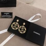 Chanel 21fw 中古系列 珍珠彩钻珐琅双C大耳环 - 图片 3