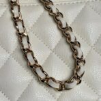 Chanel 22S Small Top Handle Vanity Case 白色荔枝皮金扣链条化妆盒包 - 图片 4