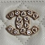 Chanel 22S Small Top Handle Vanity Case 白色荔枝皮金扣链条化妆盒包 - 图片 3