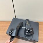 Chanel 小香24ss春夏新品山茶花拖鞋黑色 - 图片 2