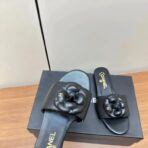 Chanel 小香24ss春夏新品山茶花拖鞋黑色 - 图片 4