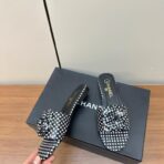 Chanel 小香24ss春夏新品山茶花拖鞋黑色波点 - 图片 4