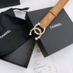 Chanel 菱格纹珍珠星星双 C 扣腰带 - 图片 4