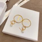 DIOR 21新款CD圆圈珍珠耳环 - Image 3