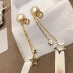 DIOR CD 字母流苏星星珍珠耳环