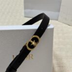 Dior 30 Montaigne Lucky Charms 腰带 黑色金色扣 - 图片 4