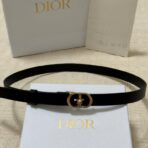 Dior 30 Montaigne Lucky Charms 腰带 黑色金色扣 - 图片 3