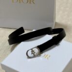 Dior 30 Montaigne Lucky Charms 腰带 黑色银色扣 - Image 4