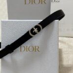 Dior 30 Montaigne Lucky Charms 腰带 黑色银色扣