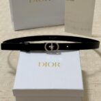 Dior 30 Montaigne Lucky Charms 腰带 黑色银色扣 - Image 3