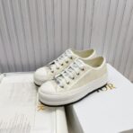 Dior B23 Low-Top Sneakers 米白色全刺绣 Oblique 老花图案平底休闲运动鞋 - 图片 3