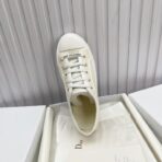 Dior B23 Low-Top Sneakers 米白色全刺绣 Oblique 老花图案平底休闲运动鞋 - 图片 2