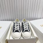 Dior B23 Low-Top Sneakers 黑色全刺绣 Oblique 老花图案平底休闲运动鞋