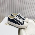 Dior B23 Low-Top Sneakers 黑色全刺绣 Oblique 老花图案平底休闲运动鞋 - Imagem 4