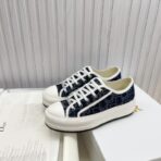 Dior B23 Low-Top Sneakers 黑色全刺绣 Oblique 老花图案平底休闲运动鞋 - Imagem 3
